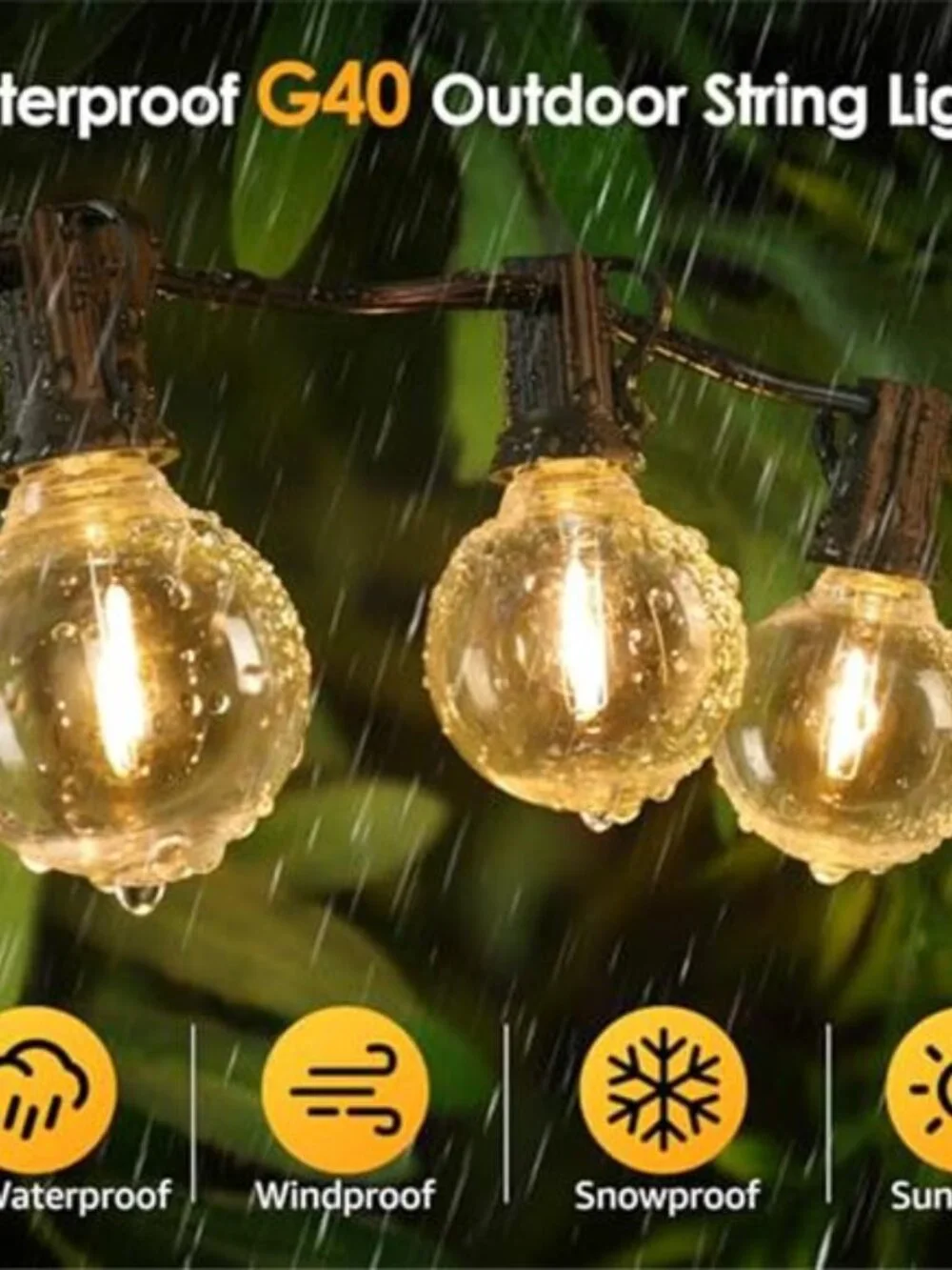 Solar String Lights Outdoor LED Patio Lights Waterproof Remote Timer USB